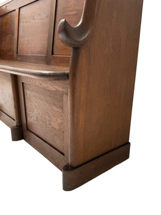 Willem Penaat Art Deco Three-Seat Bench, Solid Oak, 1920s